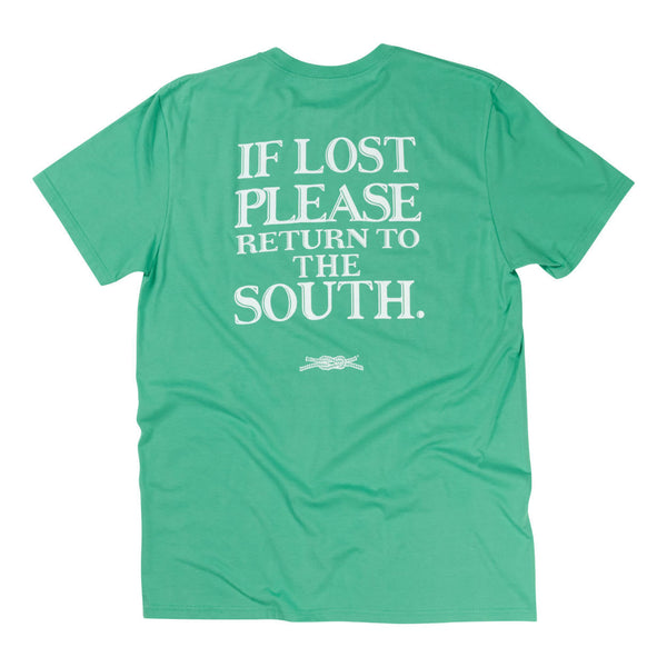 If Lost Return to the South Pocket T-Shirt in Green