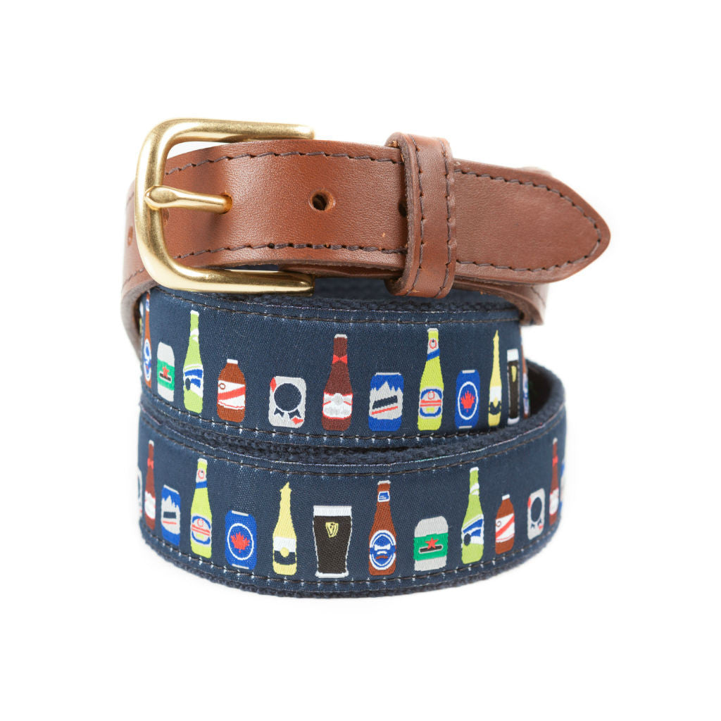 Ribbon Belt for Men with Beer