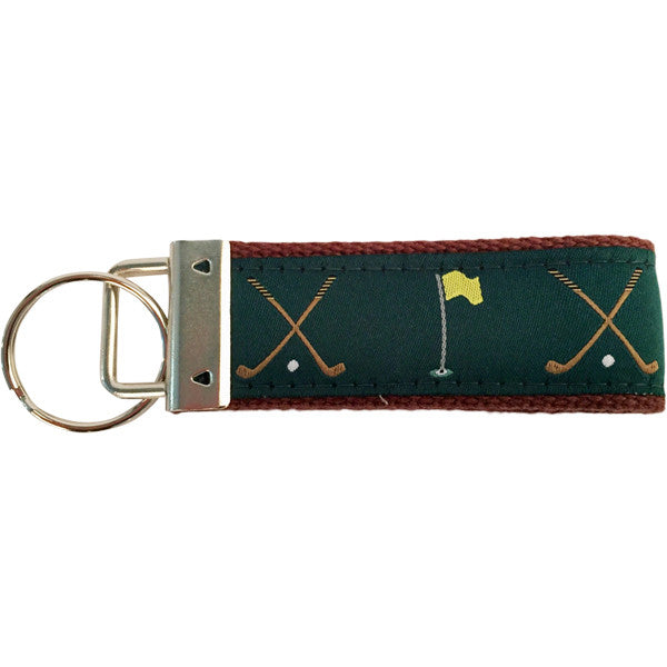 Golf Clubs and Flag Key Fob Made in America