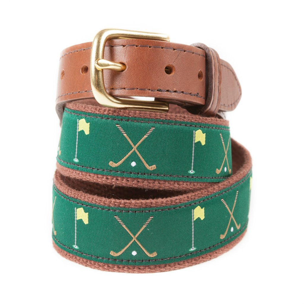 Golf Clubs and Flags Ribbon Golf Belt
