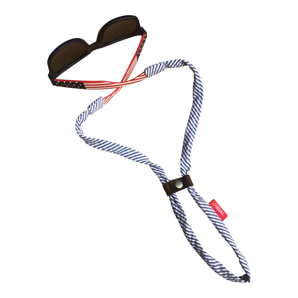 Dark Blue Seersucker SHADESTRAPS®