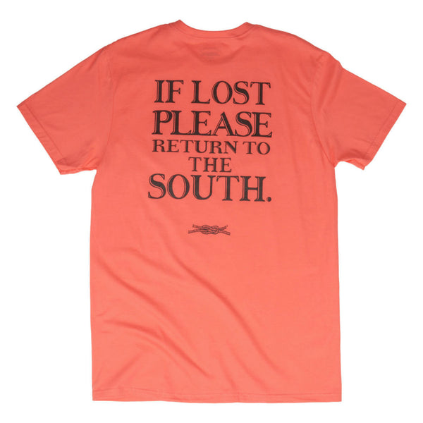 If Lost Return to the South Pocket T-Shirt in Orange