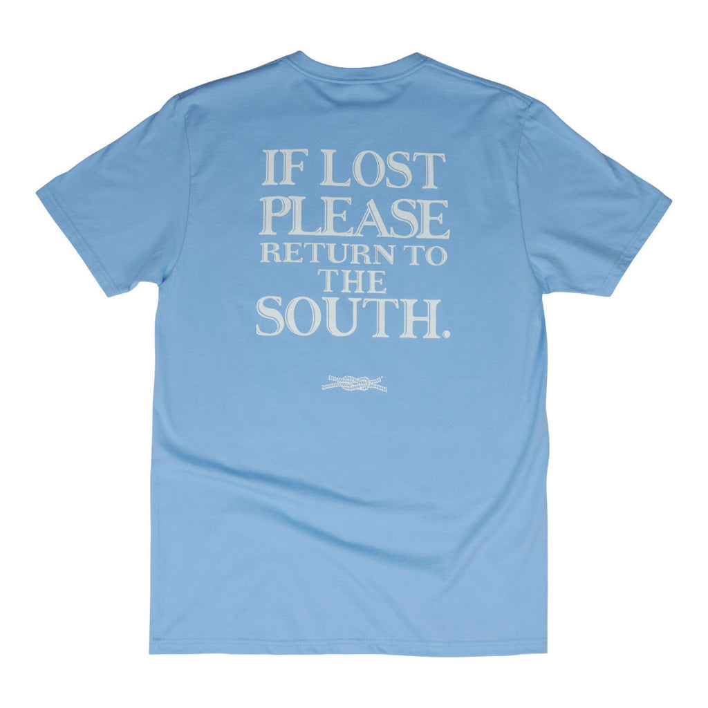 If Lost Return to the South Pocket T-Shirt in Blue