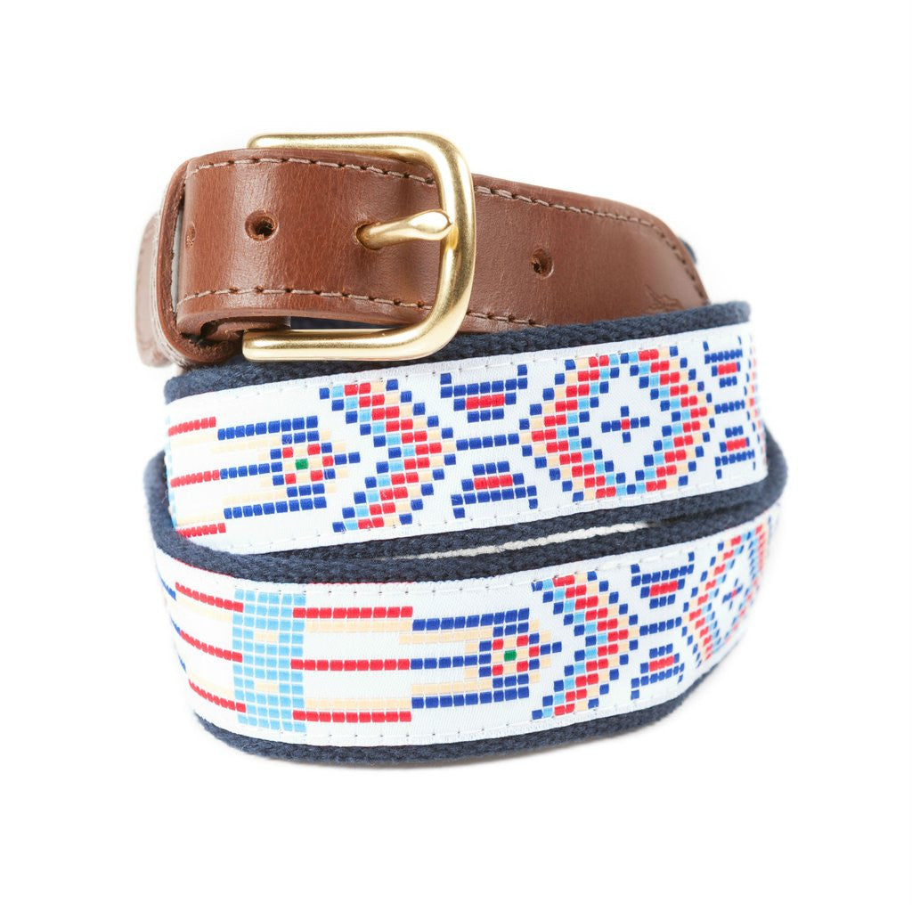 Native Print Ribbon Belt Made in USA