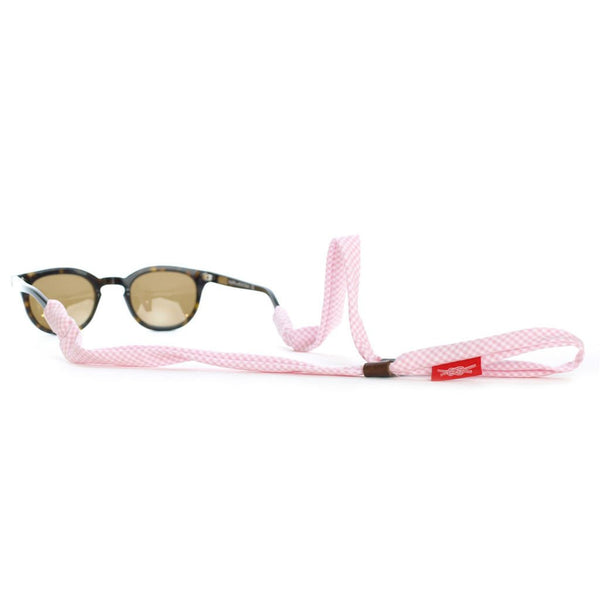 Pink Gingham Sunglass Retainers, Made in USA