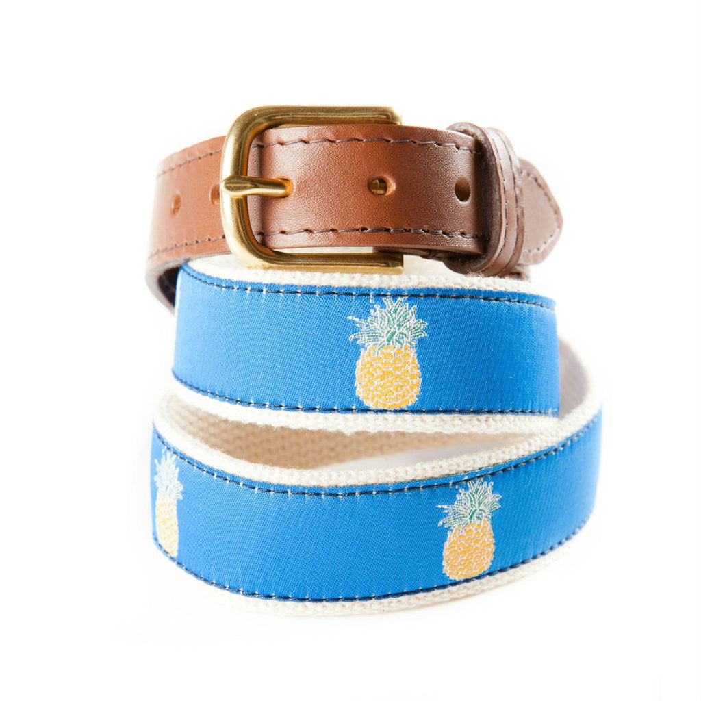 Welcome Pineapple Ribbon Belt, Made in USA